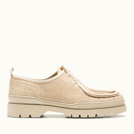 Derbies made in france en cuir velours certifié | beige "major vp oak 2" - Kleman