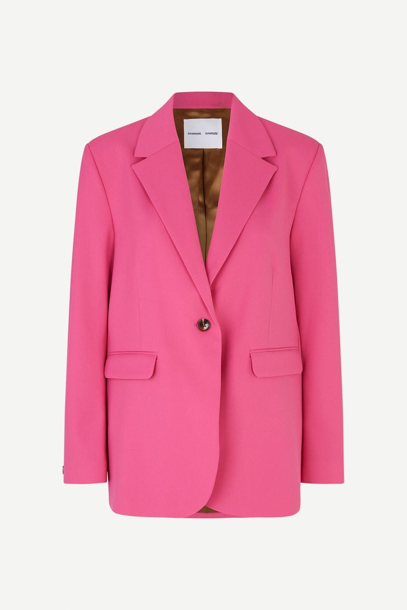 Blazer rose en ecovero et matière recyclée - haven blazer fandango pink - Samsoe Samsoe