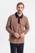 Polo épais manches longues bicolore en coton bio - heavy polo jersey-chestnut/black - Rotholz