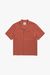 Chemise manches courtes en coton bio | rouge "bowling shirt - dusty red" - Rotholz