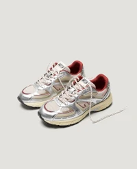 Baskets vegan | argent/rouge "wairoa silver merlot"