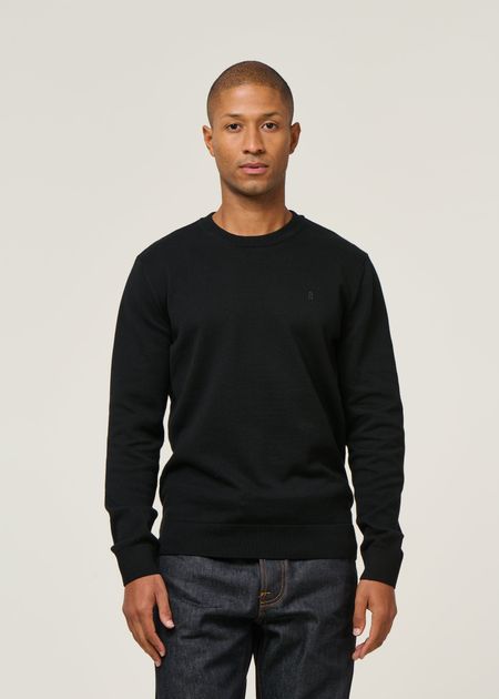 Pull en coton biologique | noir "loukaa knit sweater - black" - Armedangels