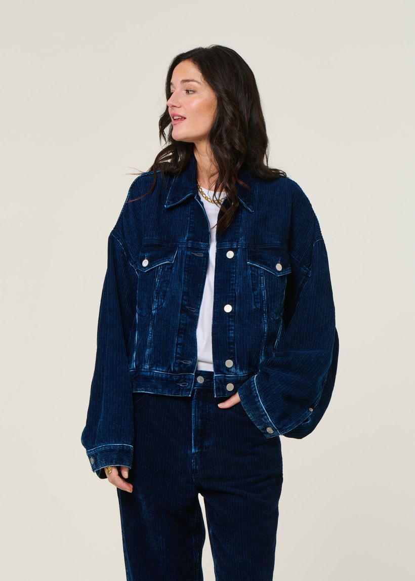 Veste velours côtelé en coton bio | bleu "paasithe indigo cord - indigofera" - Armedangels