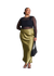 Jupe en viscose ecologique | vert "serin - woody olive"