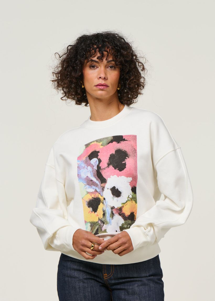 Sweat en coton bio | écru "hagen" - Twothirds