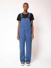 Salopette ample bleue en coton bio - karin dungarees french blue