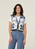 Gilet court en coton bio | bleu et blanc "lill quilted cotton vest - offwhite/blue" - Nudie Jeans