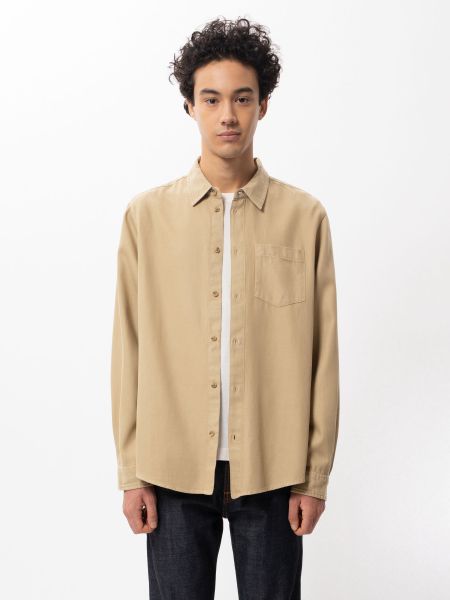 Chemise beige en twill de lyocell et coton - chuck fluid