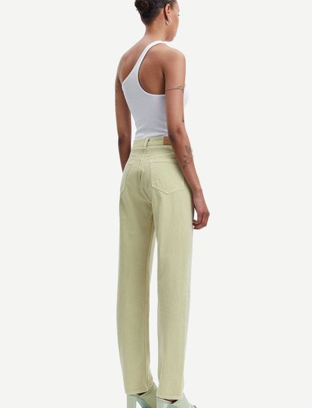 Jean droit vert clair en coton bio - susan jeans sage green - Samsoe Samsoe