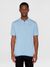 Polo en coton bio et en laine | bleu "regular double layer knitted polo dusk blue"