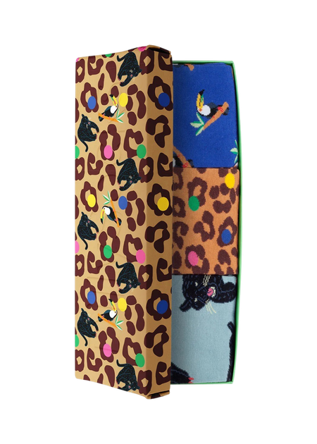 Pack 3 paires de chaussettes en coton bio | multicolore "exotic trio" - Dilly socks