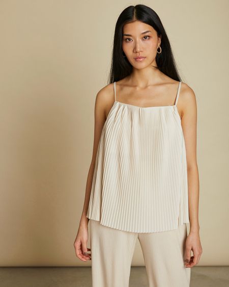 Top écru plissé en recyclé - helen