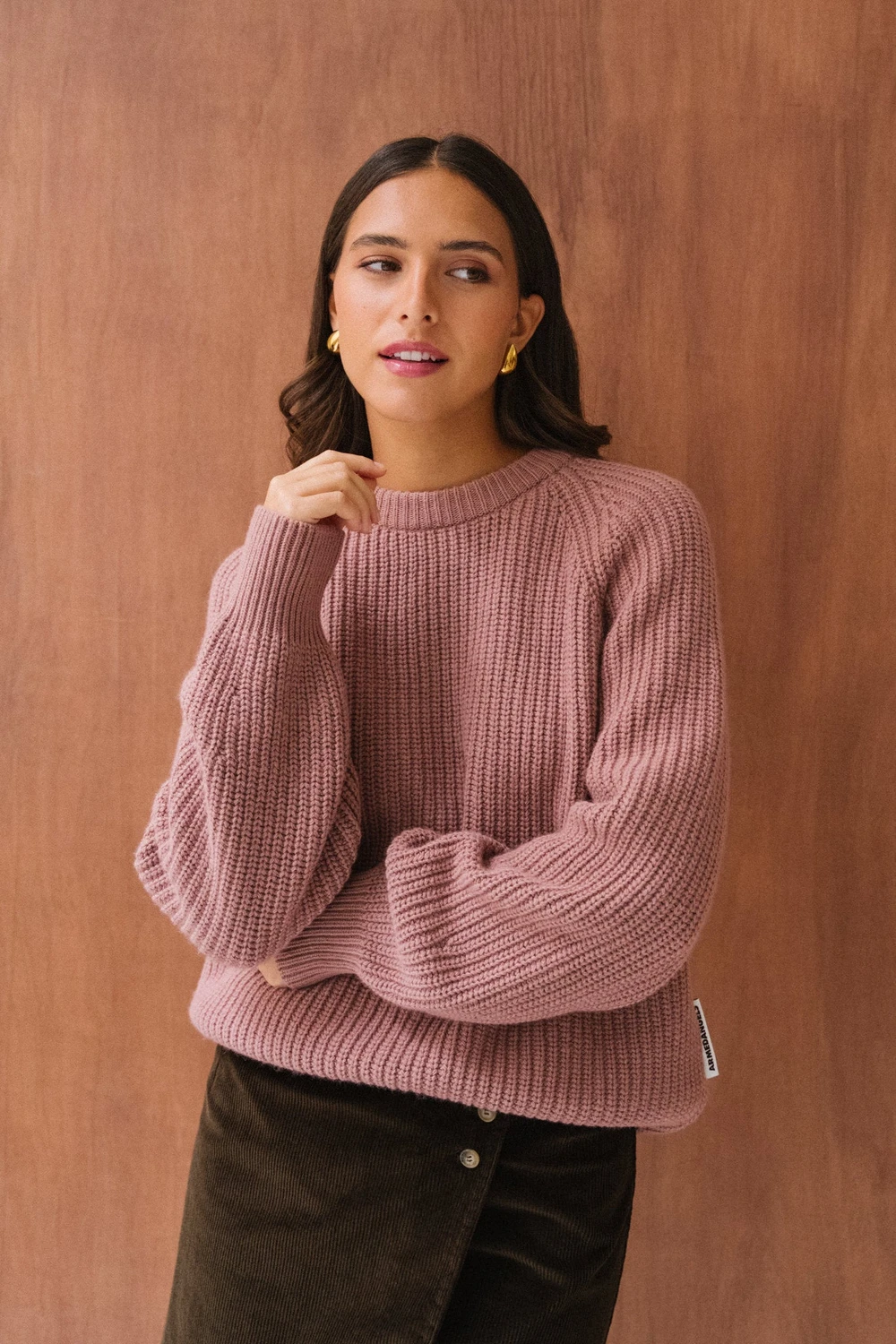 Pull en laine et coton bio | rose &quot;kaagi - light berry&quot; Armedangels