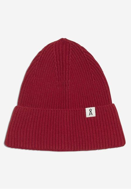Bonnet rouge en coton et laine bio - maax