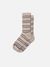 Chaussettes rayées en coton et polyester recyclé | beige et marron "men chunky socks prairie strip"