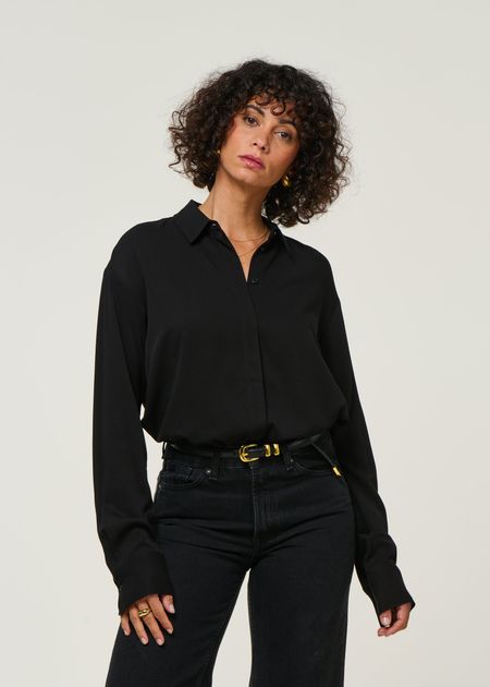 Blouse en viscose ecovero | noir "larisaana longsleeve - black" - Armedangels