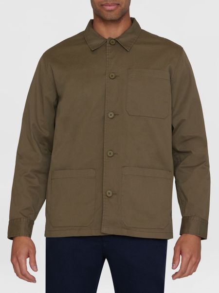 Surchemise en sergé de coton bio | olive "chuck twill overshirt burned olive"