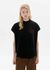 T-shirt brodé en coton bio | noir "flower cord black volta tee - black" - Thinking Mu