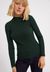 Sous-pull côtelé vert bouteille en coton bio - alaani vintage green