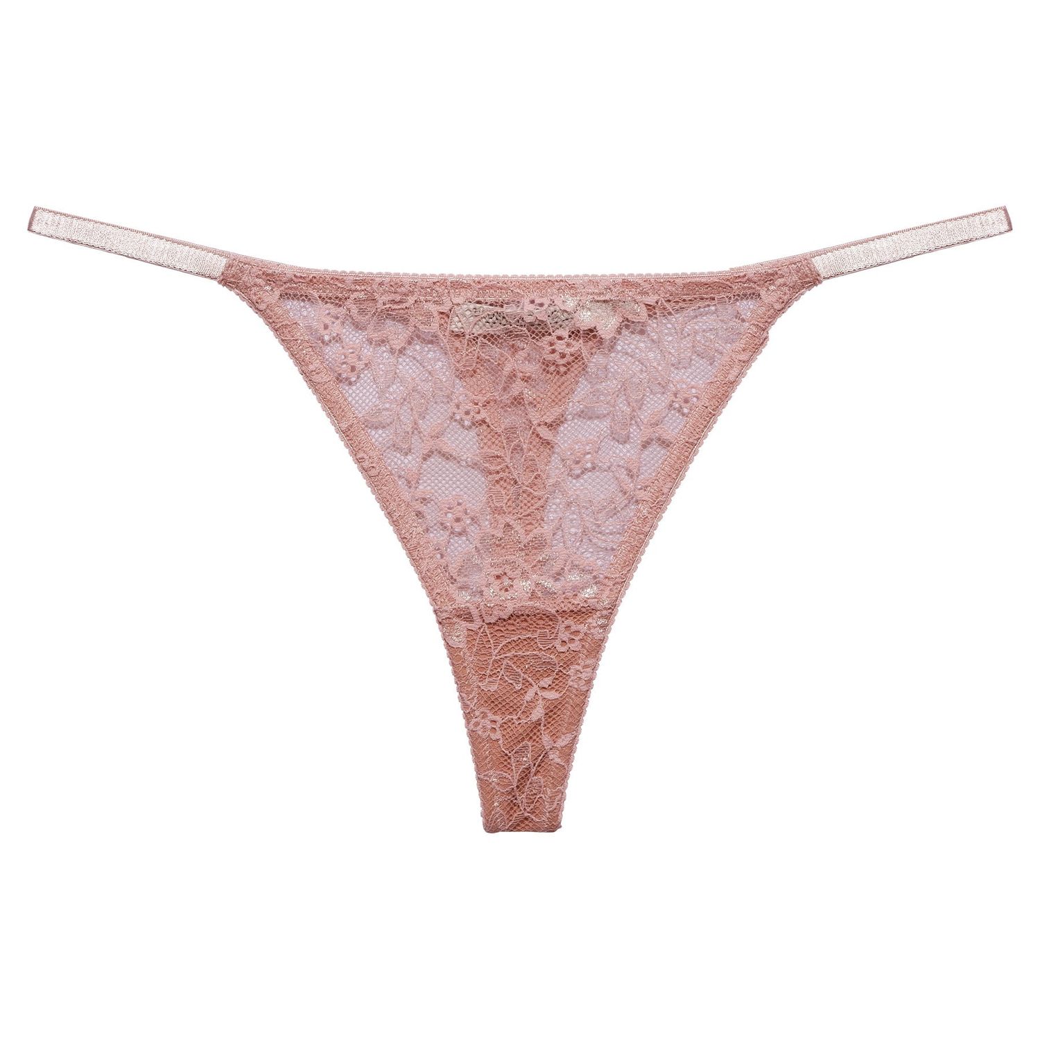 String rose dentelle en matières recyclées amyup string rose femme