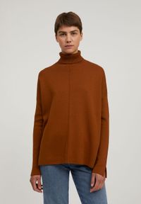 Pull ample à col roulé terracotta en coton bio - ayakaa