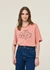 T-shirt brodé en coton biologique | rose "flower rope pink lucia tee - pink" - Thinking Mu