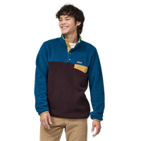 Polaire col boutonné en recyclé | multicolore "synch snap-t p/o obsidian plum"