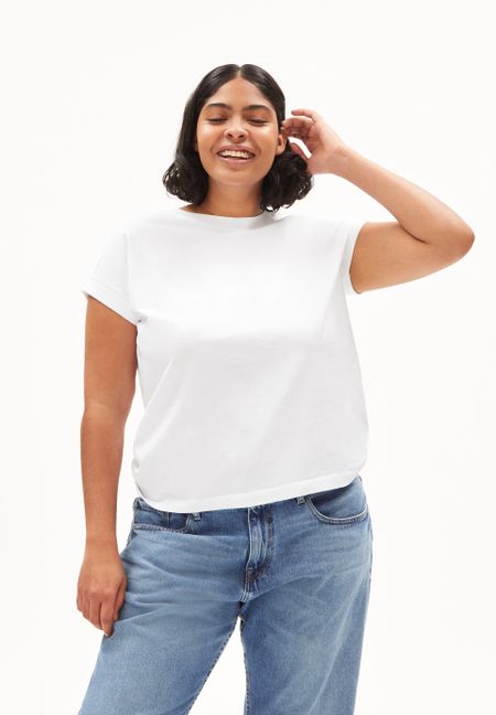 T-shirt en coton bio | blanc "idaara white"