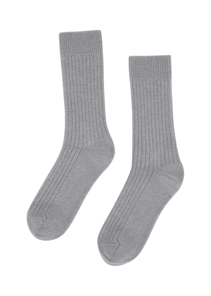 Chaussettes en laine mérinos recyclée | gris "heather grey" - Colorful Standard