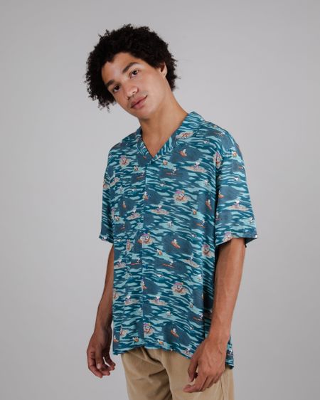 Chemisette en ecovero | multicolore "peanuts coast aloha shirt ocean blue"