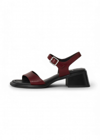 Sandales en cuir certifié | rouge “ines - cherry”