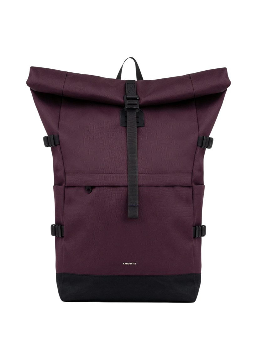 Sac à dos 26l en matière recyclée | bordeaux "icon rolltop backpack l - cabernet" - Sandqvist