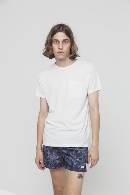 T-shirt uni blanc avec poche en coton bio