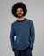 Pull col rond en laine et matières recyclées | belu "contrast sweater navy"