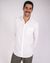 Chemise Homme coupe droite Zeus col officier 100% lin blanc - Aatise