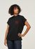 T-shirt brodé en coton bio | noir "flower cord black volta tee - black" - Thinking Mu