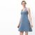 Robe unie bleue en coton bio - amber dawn