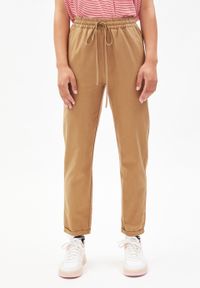 Pantalon droit camel en coton bio - daniaa smoky almond