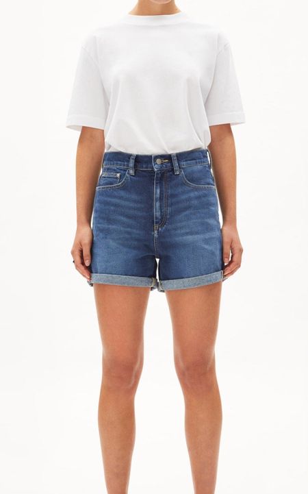 Short en jean bleu en coton recyclé - sviaa wavy blue