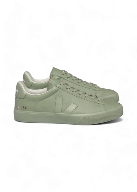 Baskets en cuir sans chrome | vert "campo chromefree leather full clay" - Veja