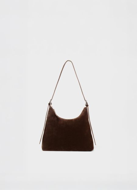 Sac à main en cuir suède certifié | marron  "bari - coffee" - Vagabond
