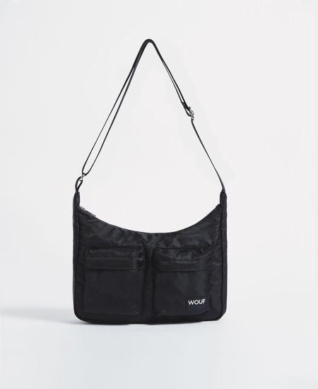 Sac bandoulière en matière recyclée | noir "oslo crossbody bag"