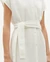 Robe midi ceinturée en coton bio | blanc "undyed loop gretel dress" - Thinking Mu