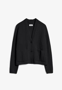 Gilet ample noir en laine bio et recyclée - naokaa black