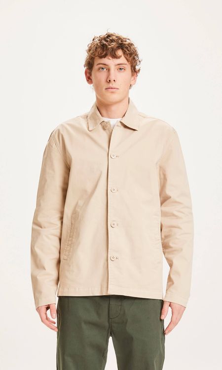 Veste légère beige en popeline de coton bio - pine