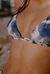Haut de maillot triangle en polyamide recyclé | fleurs bleues " mélanie" - Nénés Paris