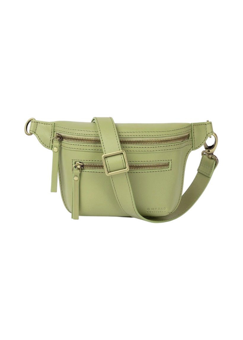 Sac banane en cuir | vert "beck's bum bag - tea green" - O My Bag