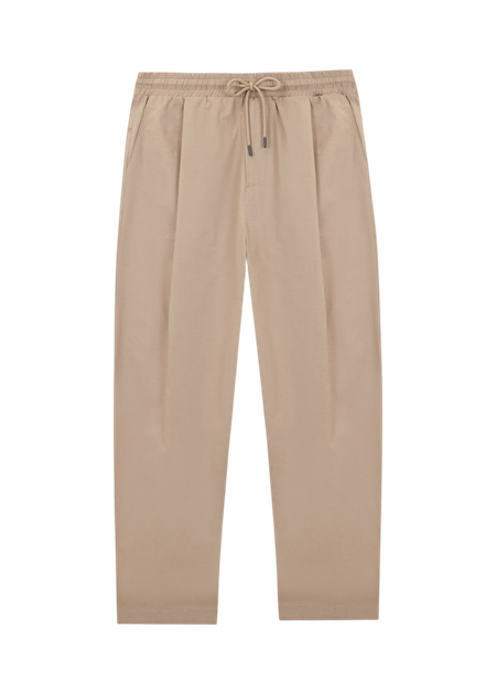 Pantalon droit en coton bio | taupe "smart pants cotton" - Unfeigned