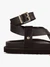 Sandales en cuir certifié | noir "zaha embossed leather dark" - Genuins