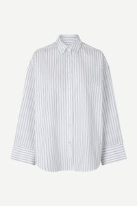 Chemise ample en coton bio | rayée blanche "marika shirt bright white st."